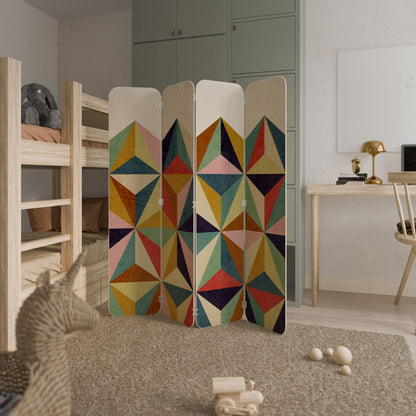 TESSELATE TREASURES 4-Panel Plywood Room Divider