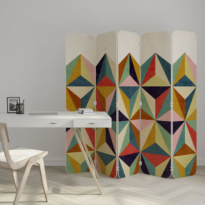 TESSELATE TREASURES 5-Panel Plywood Room Divider