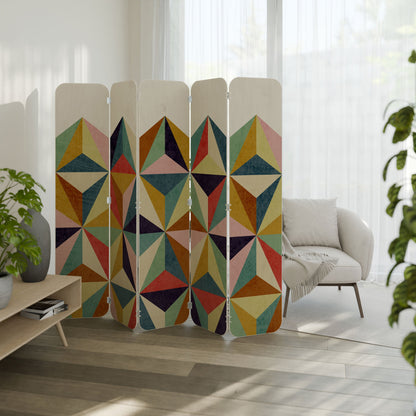 TESSELATE TREASURES 5-Panel Plywood Room Divider