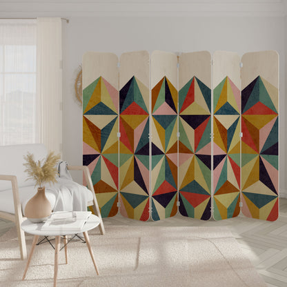 TESSELATE TREASURES 6-Panel Plywood Room Divider