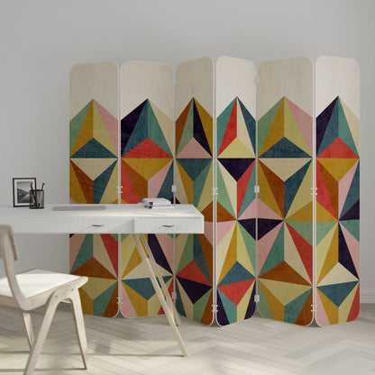 TESSELATE TREASURES 6-Panel Plywood Room Divider