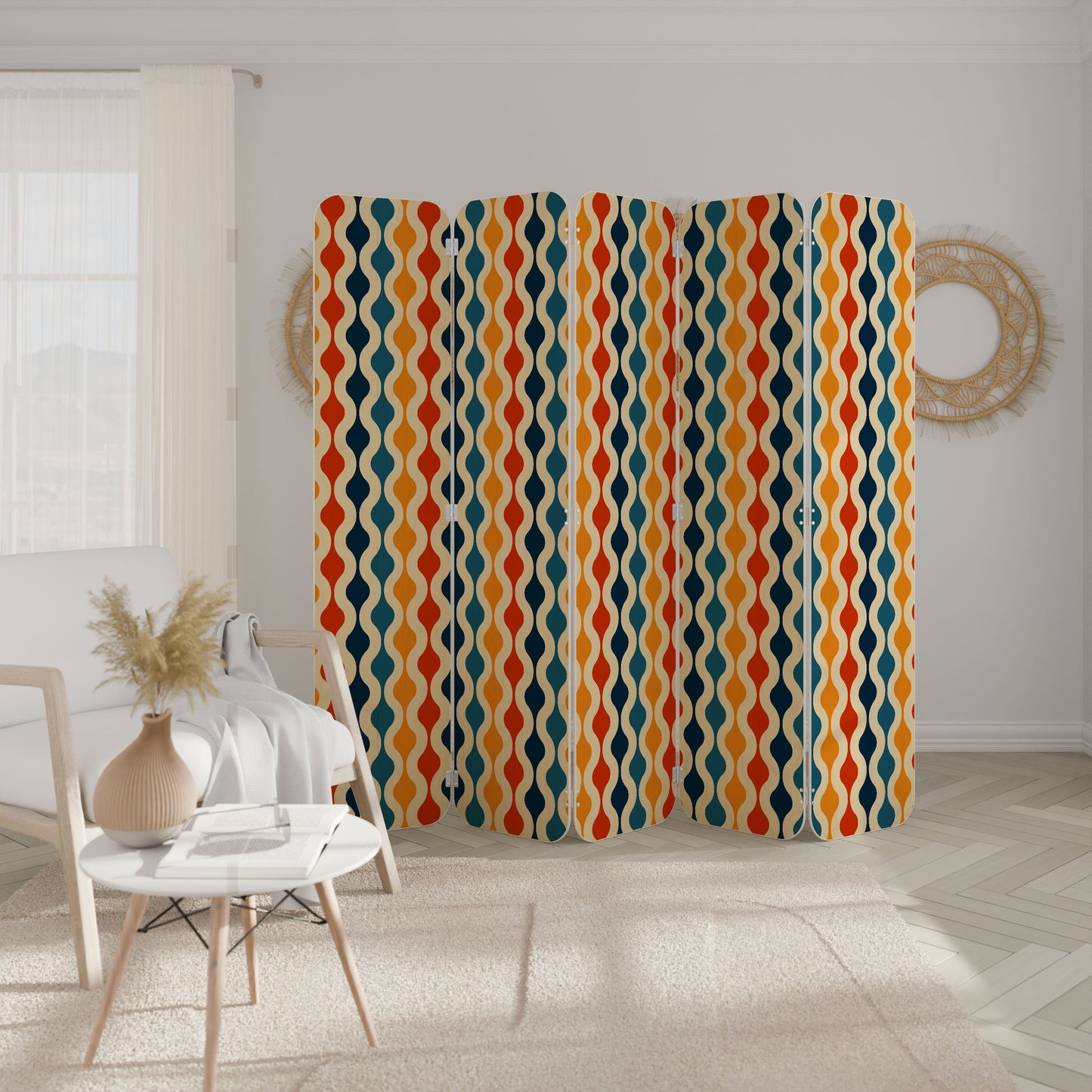 COLORFUL NOSTALGIA 5-Panel Plywood Room Divider