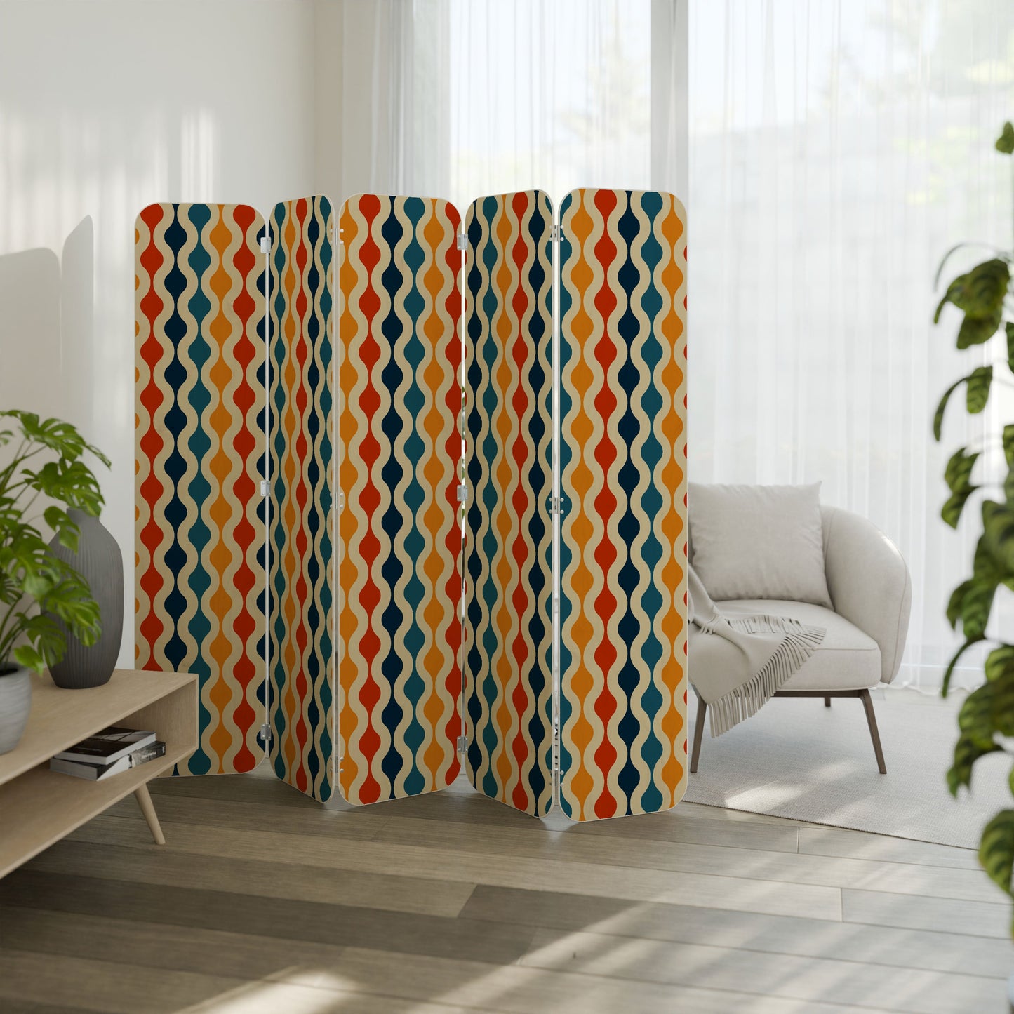 COLORFUL NOSTALGIA 5-Panel Plywood Room Divider