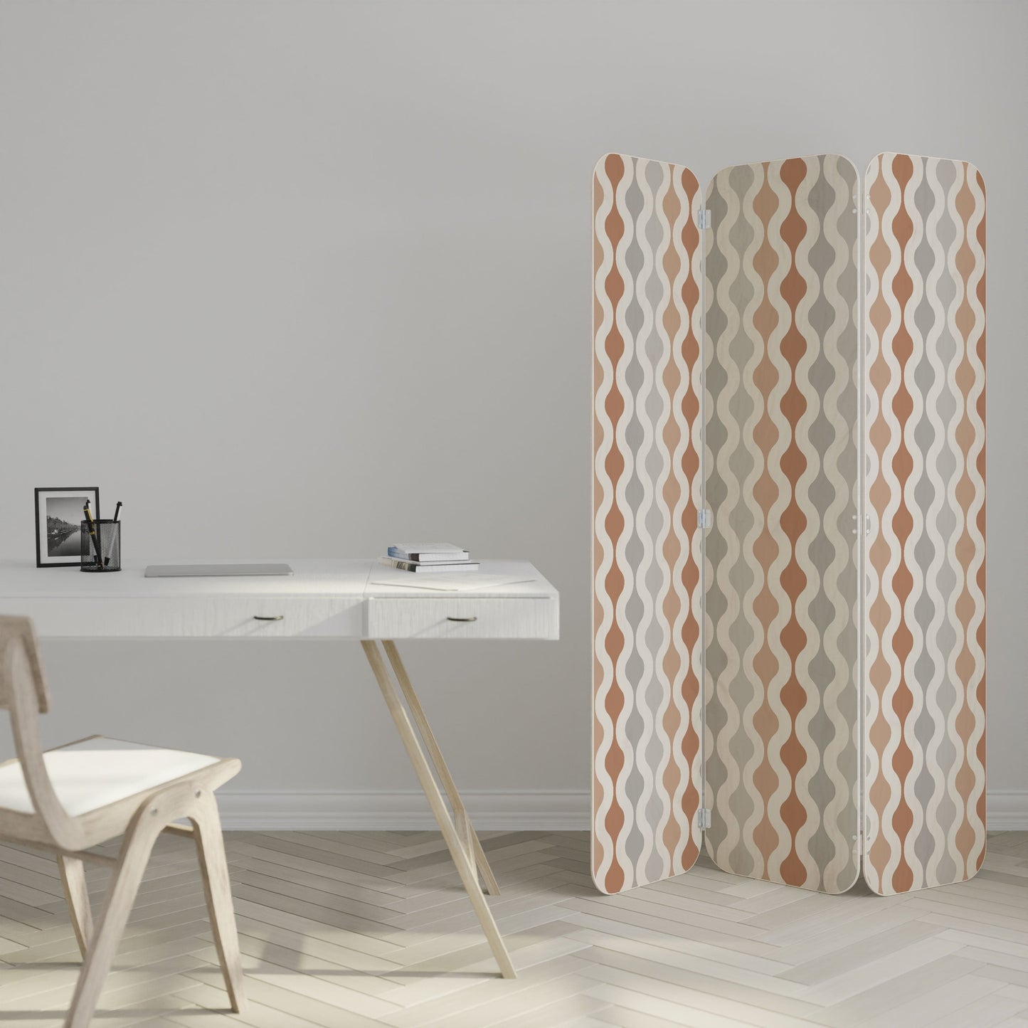 HAZY NOSTALGIA 3-Panel Plywood Room Divider