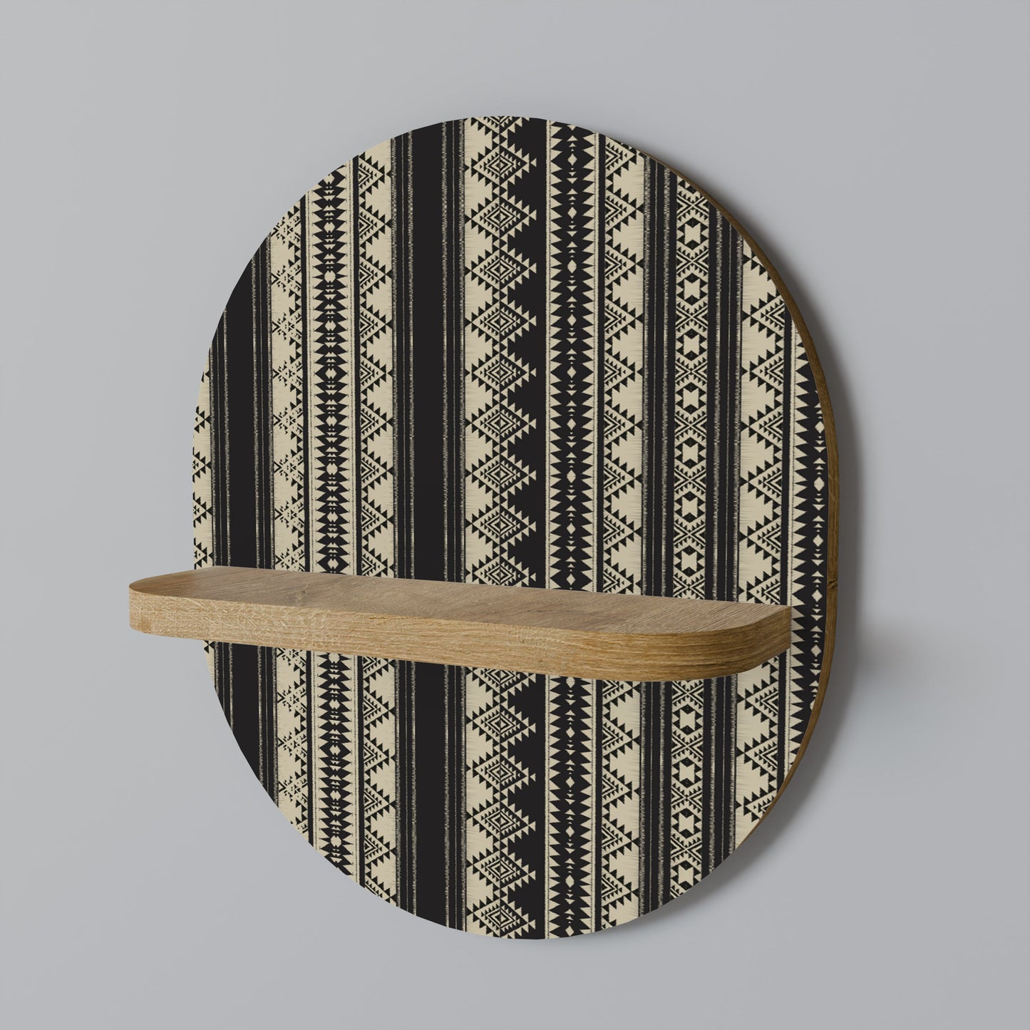 AZTEC Oval Art Shelf In Oak Effect