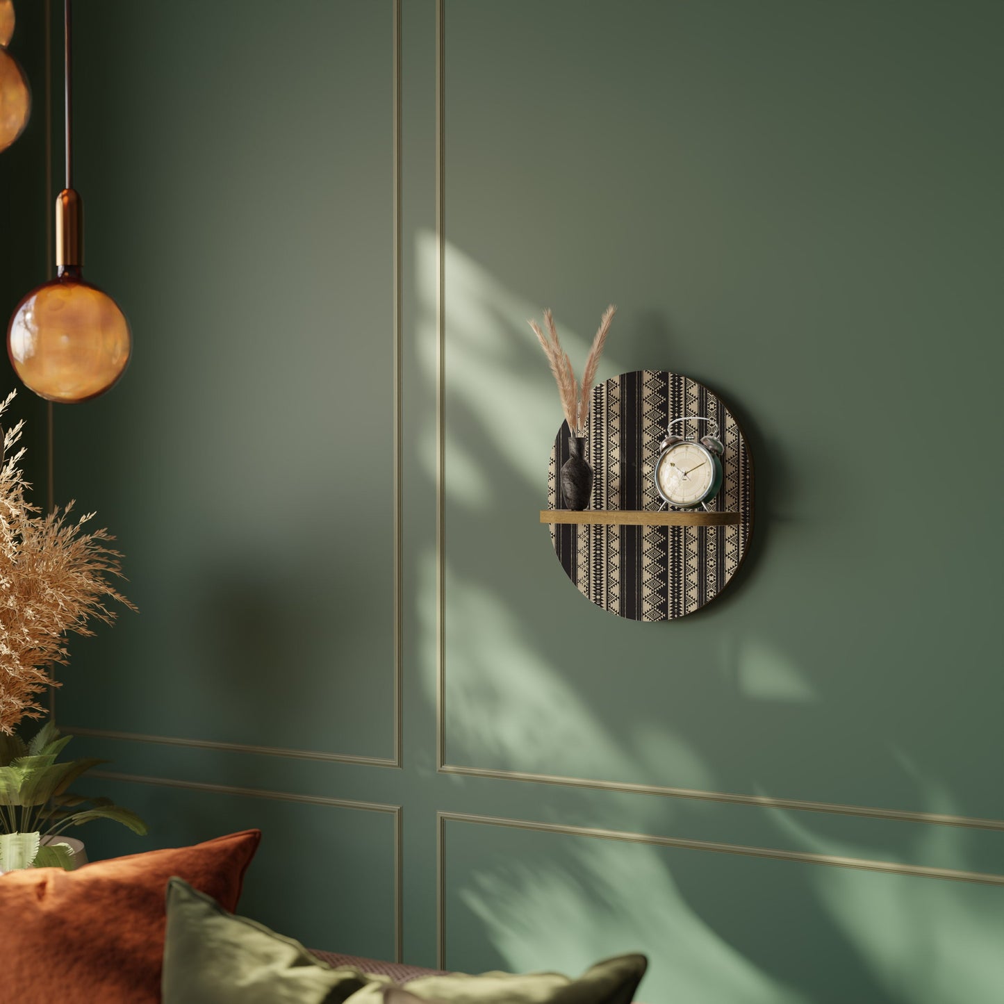 AZTEC Oval Art Shelf In Oak Effect