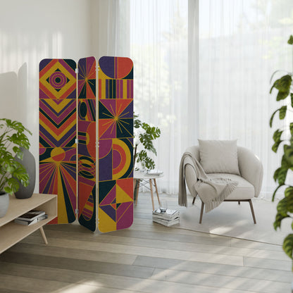 ELECTRIC PATTERNS 3-Panel Plywood Room Divider