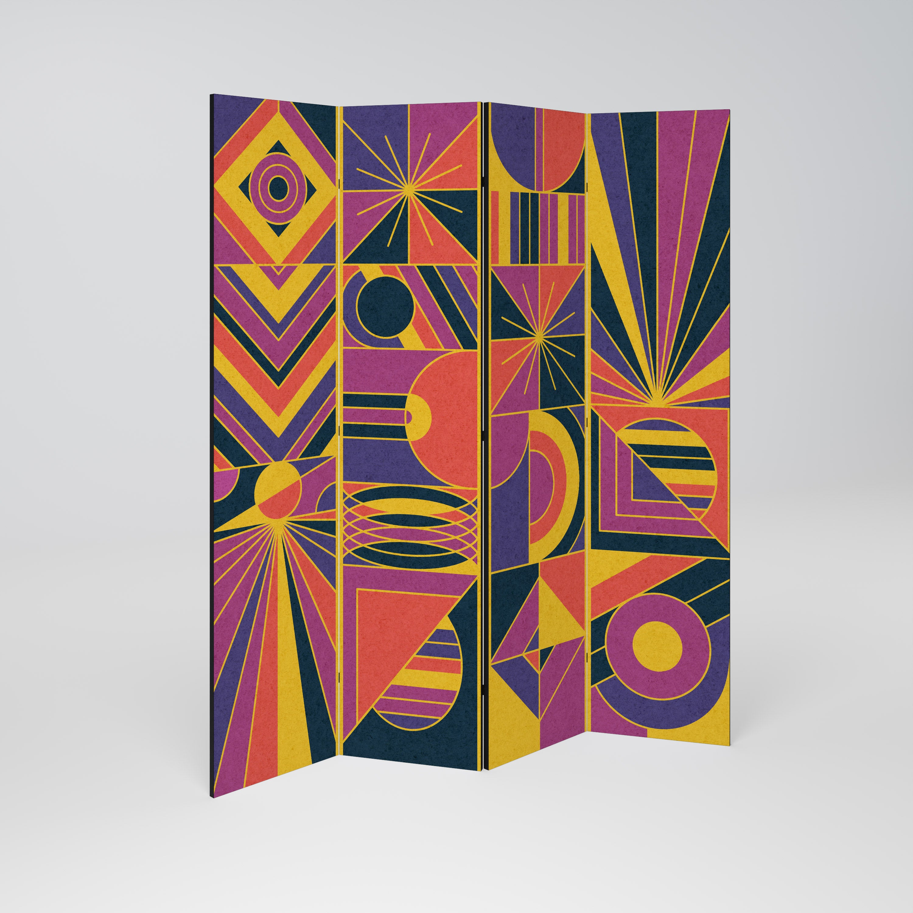 ELECTRIC PATTERNS Biombo de 4 paneles