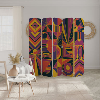 ELECTRIC PATTERNS 5-Panel Plywood Room Divider