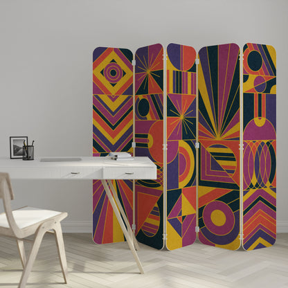 ELECTRIC PATTERNS 5-Panel Plywood Room Divider