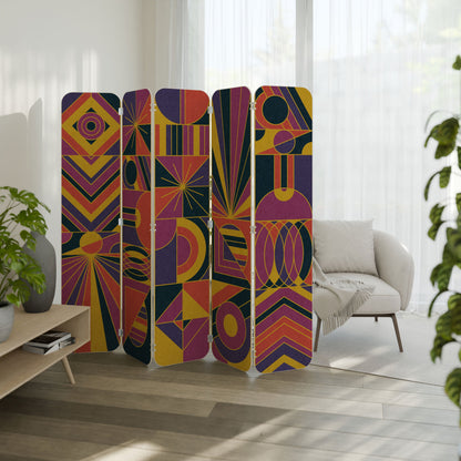 ELECTRIC PATTERNS 5-Panel Plywood Room Divider