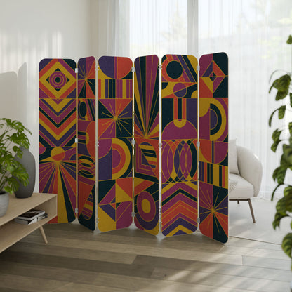 ELECTRIC PATTERNS 6-Panel Plywood Room Divider