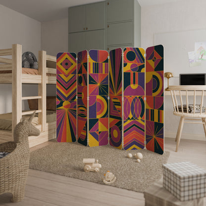 ELECTRIC PATTERNS 6-Panel Plywood Room Divider