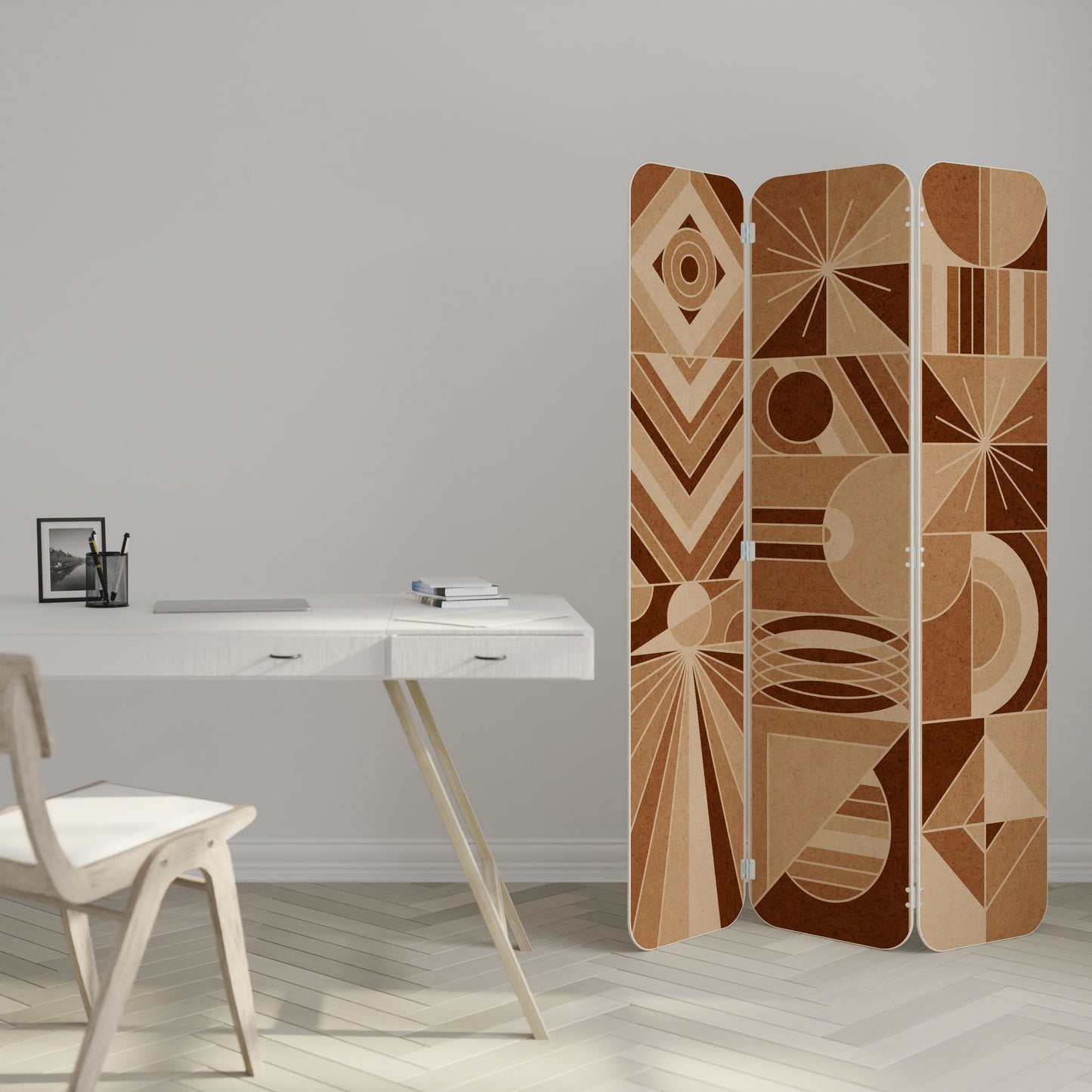 PRISM MOSAIC 3-Panel Plywood Room Divider