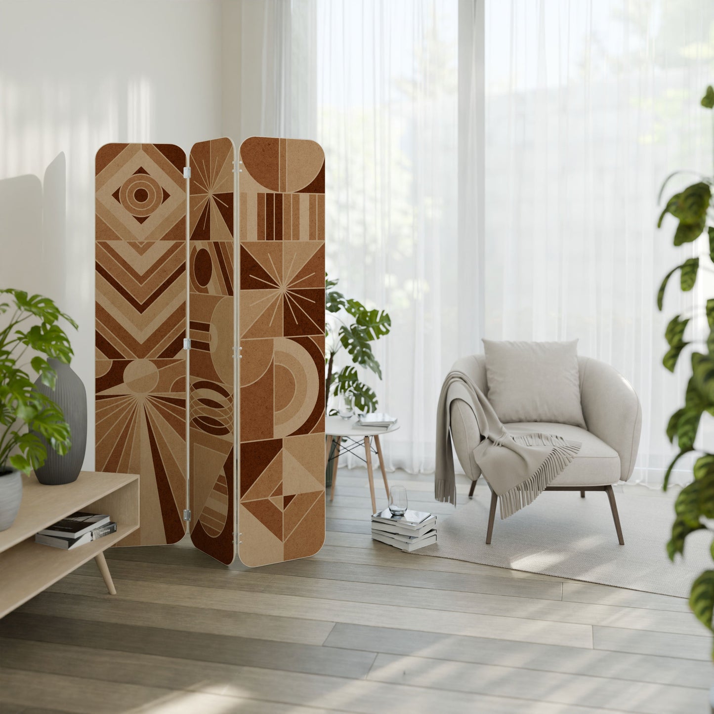 PRISM MOSAIC 3-Panel Plywood Room Divider