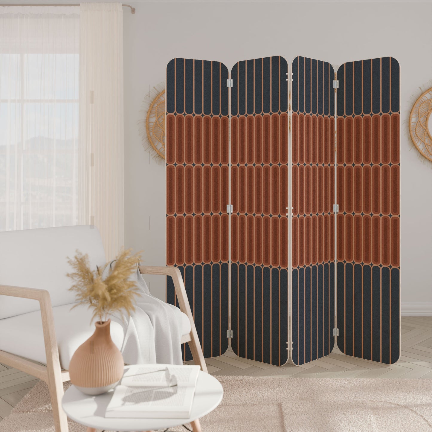 HYPNOTIC GATE 4-Panel Plywood Room Divider