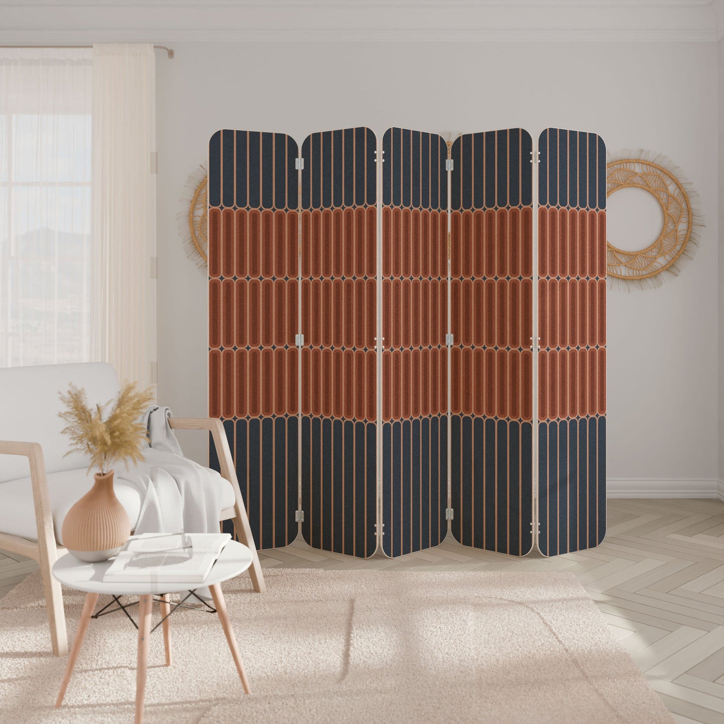 HYPNOTIC GATE 5-Panel Plywood Room Divider