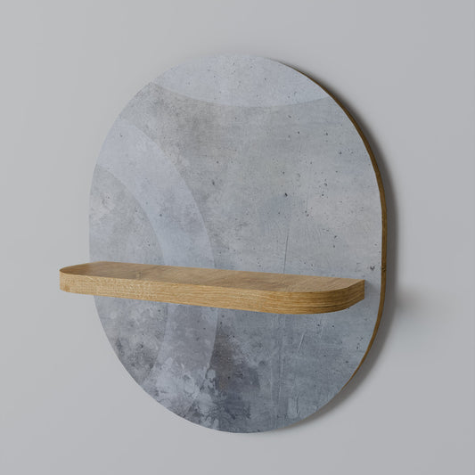 MUTED ARC Oval Art Shelf In Oak Effect