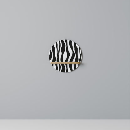 ZEBRA ECHOES Round Art Shelf In Oak Effect