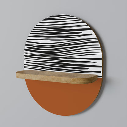 RADIANT ZEBRA Oval Art Shelf In Oak Effect