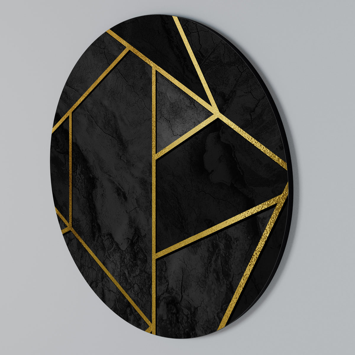 GLINTING GEOMETRIC DREAMS Round Wall Art