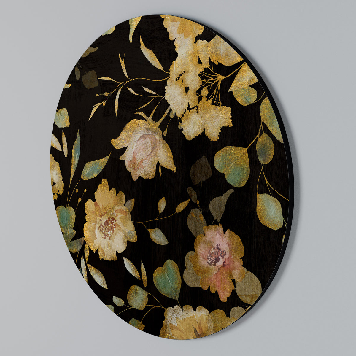 MODEST FLORAL Kulatá nástěnná dekorace