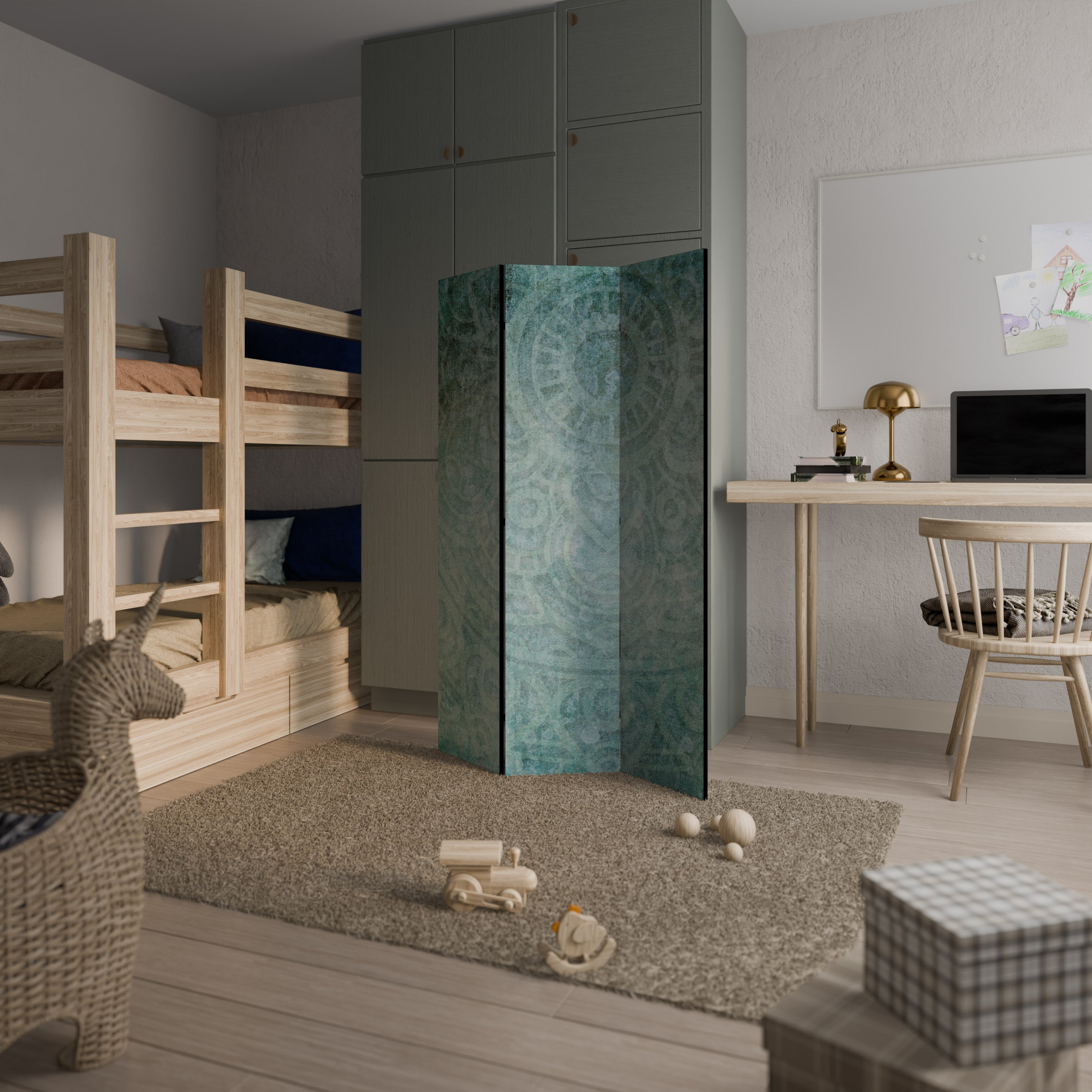 TIMELESS TEXTURAL TIDE Dekorativ rumsavdelare – 3 paneler