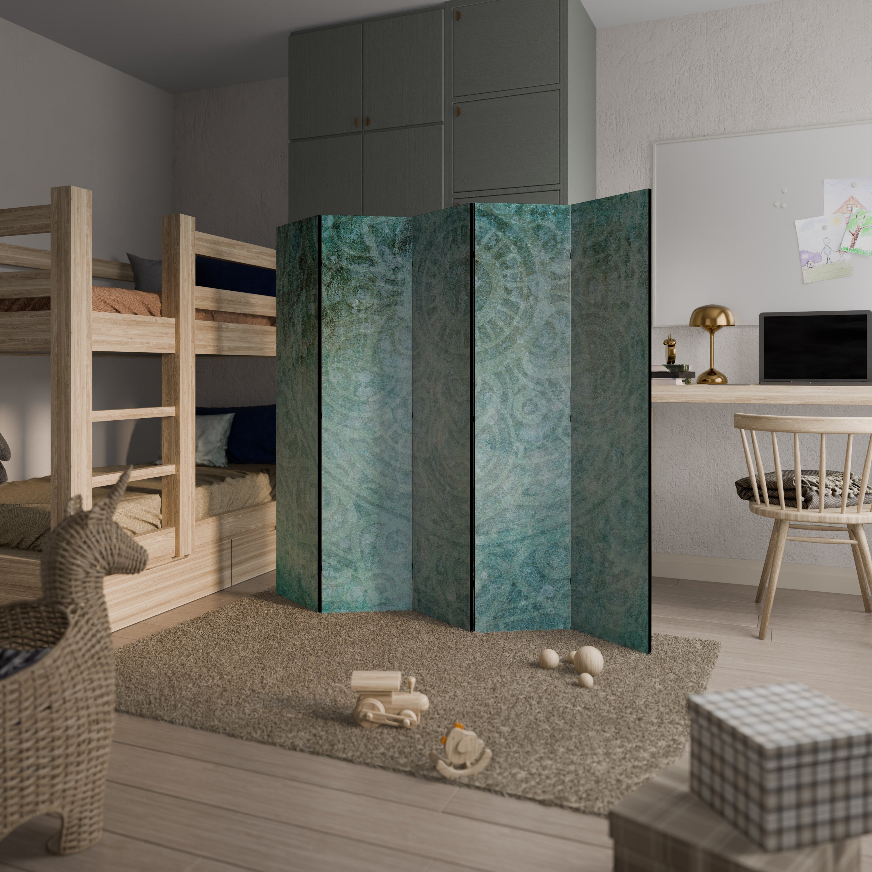 TIMELESS TEXTURAL TIDE Dekorativ rumsavdelare – 5 paneler