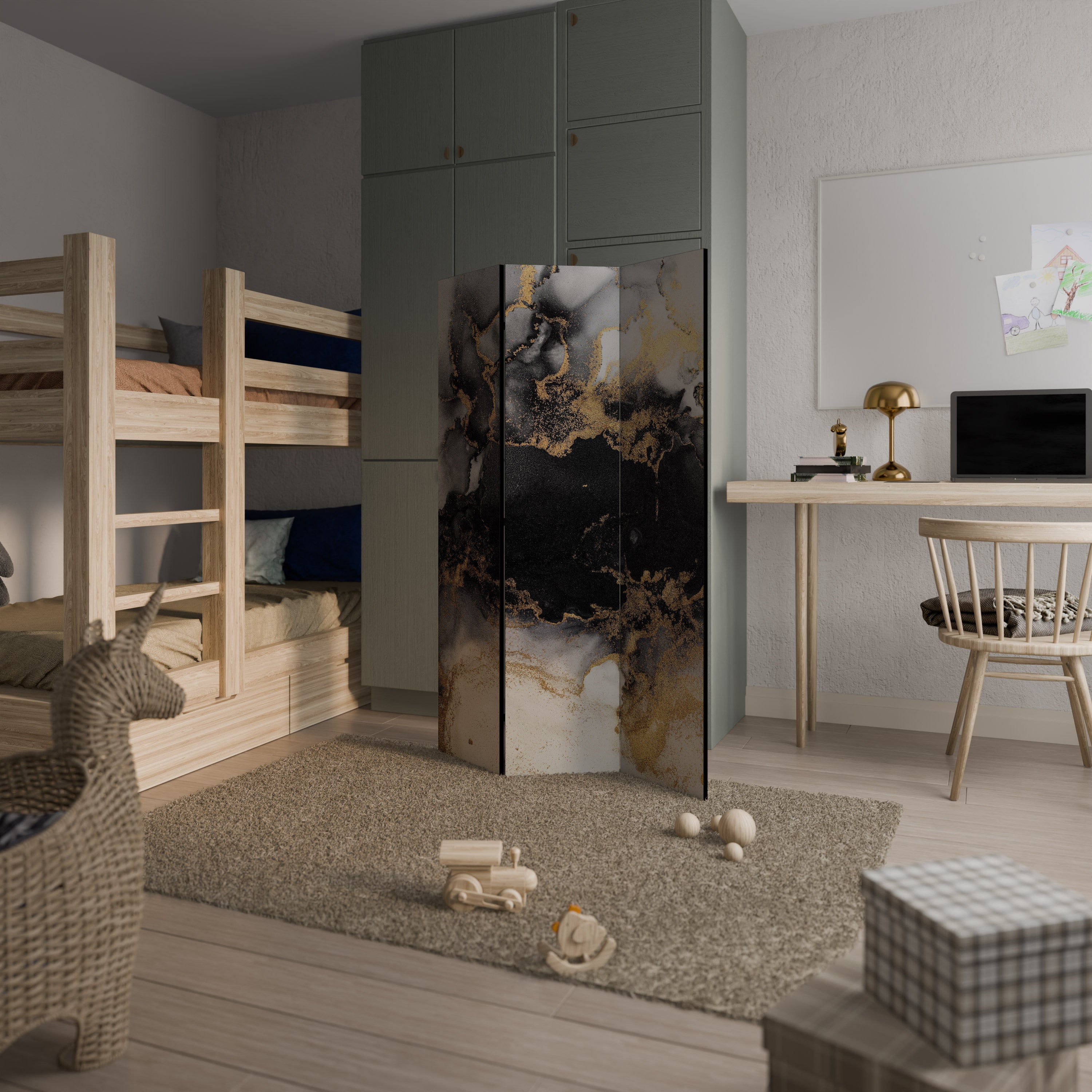 MARBLE OF TOMMORROW Dekorativ rumsavdelare – 3 paneler