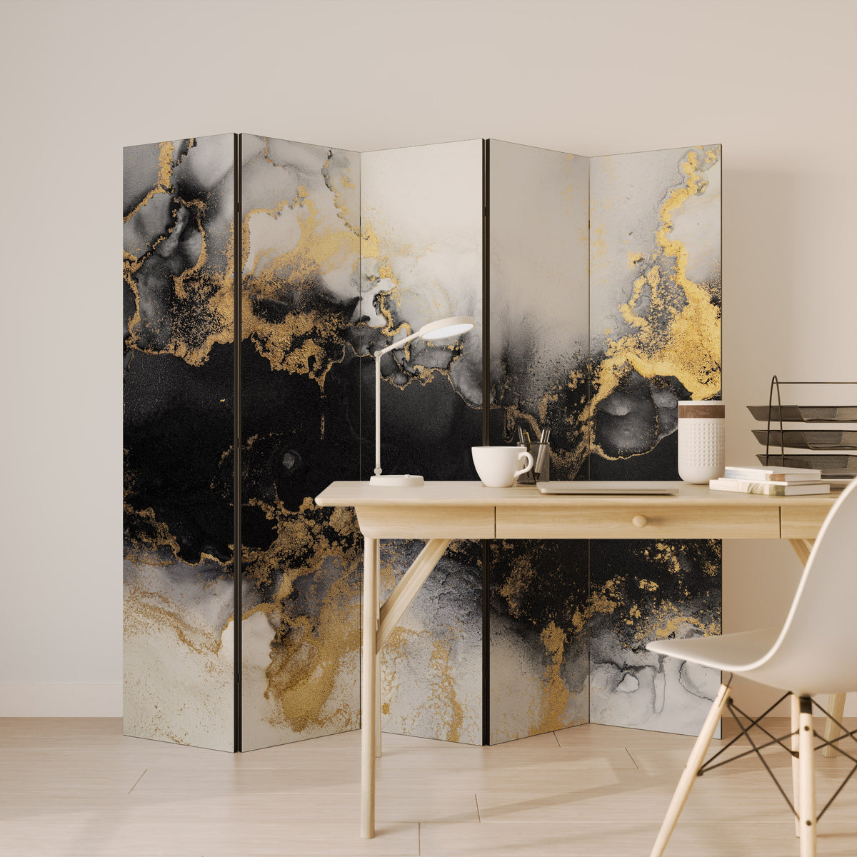 MARBLE OF TOMMORROW Biombo de 5 Painéis