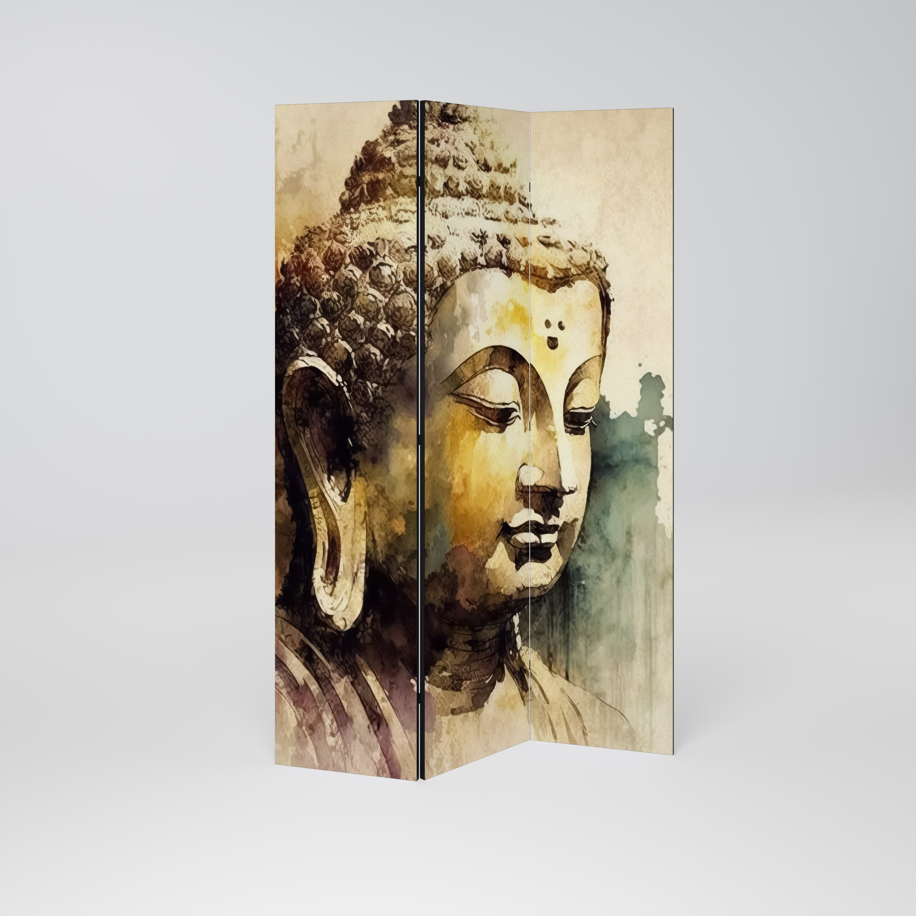 TRANQUIL BUDDHA WHISPERS Dekorativ rumsavdelare – 3 paneler