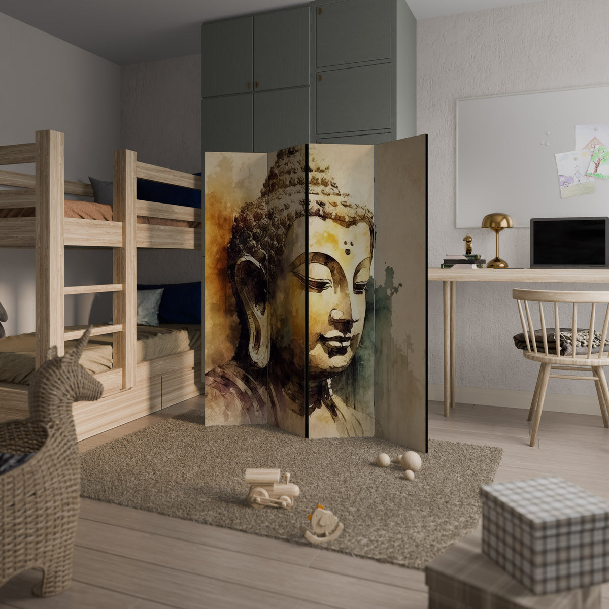 TRANQUIL BUDDHA WHISPERS Biombo de 4 Painéis
