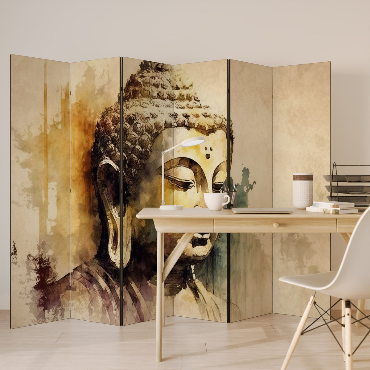 TRANQUIL BUDDHA WHISPERS 6-Panel Room Divider