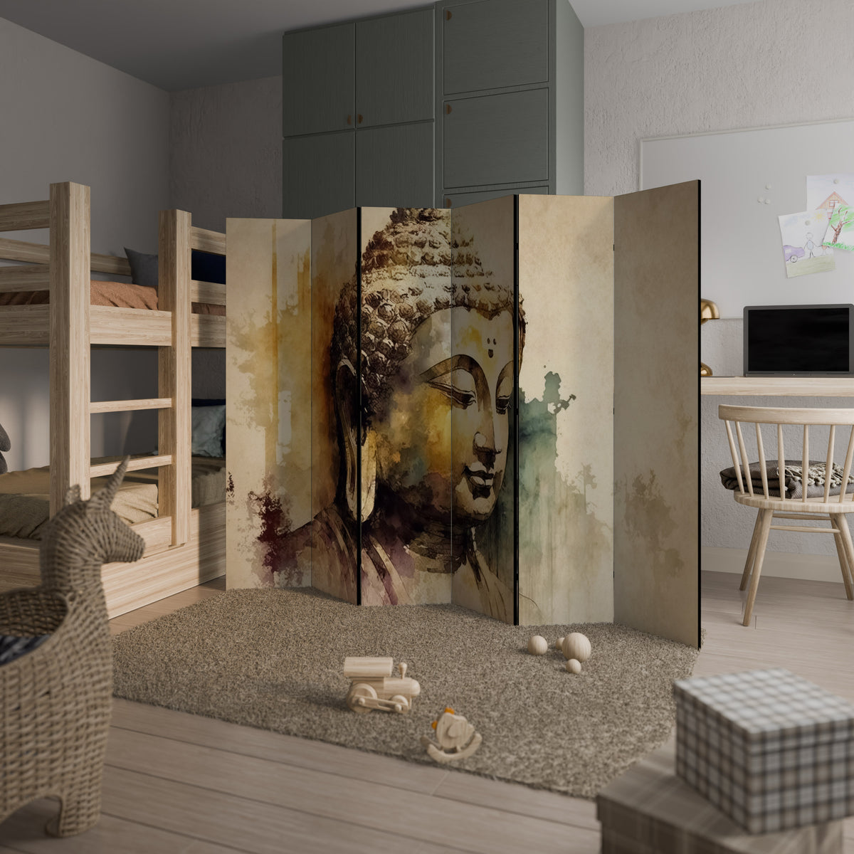 TRANQUIL BUDDHA WHISPERS 6-Panel Room Divider