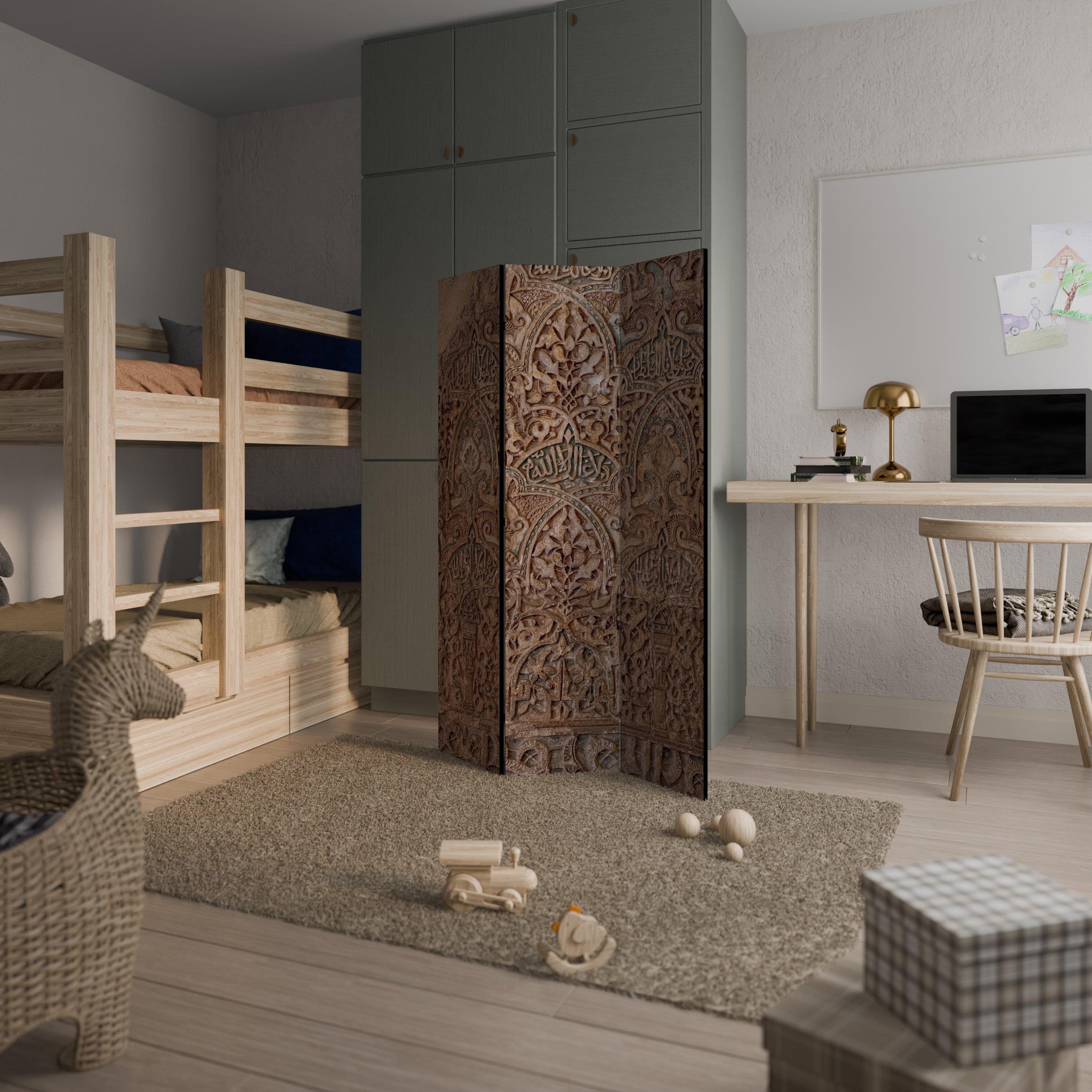 ARABESQUE WHISPERS Dekorativ rumsavdelare – 3 paneler