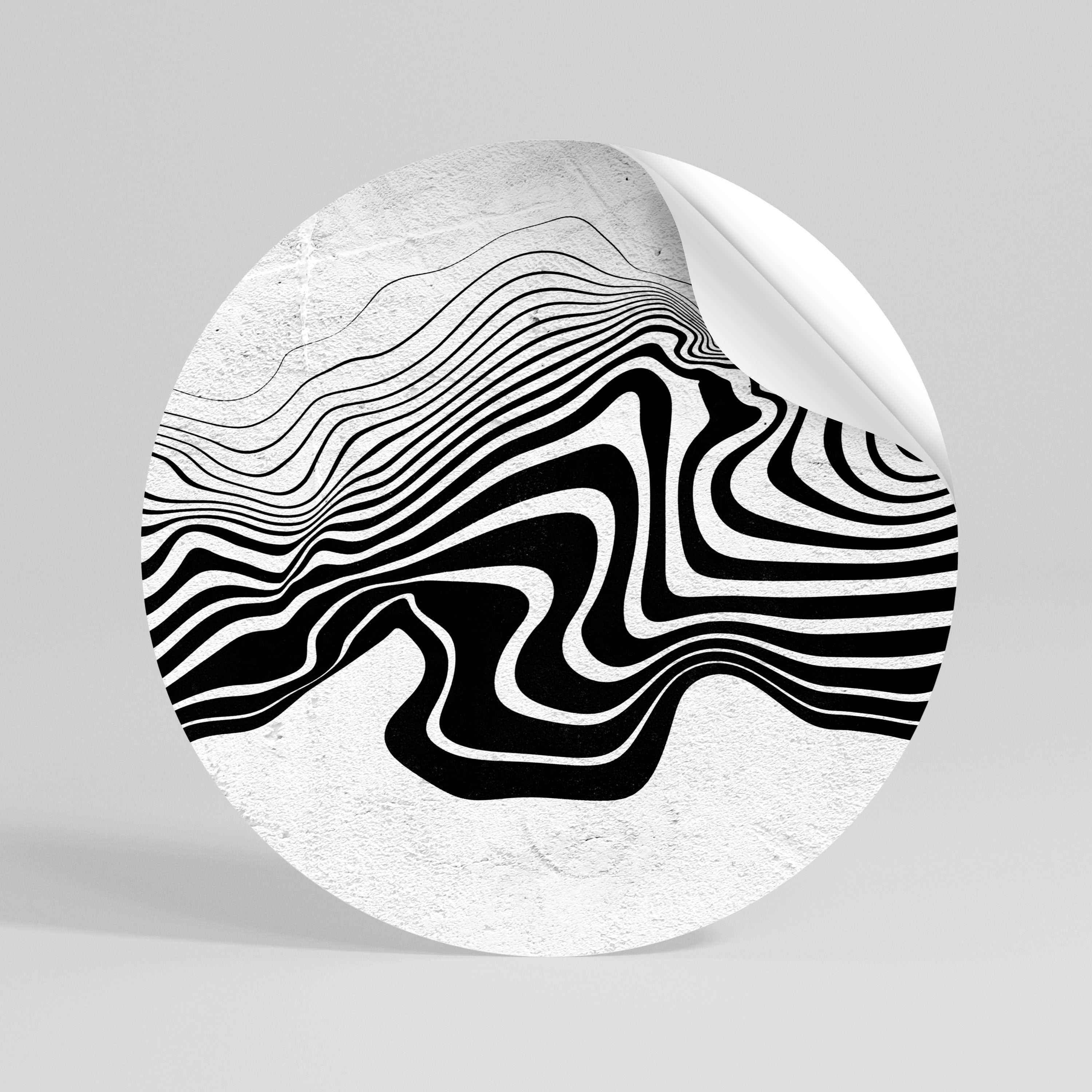 MONOCHROME MIRAGE Runder Wandsticker zum Abziehen und Aufkleben