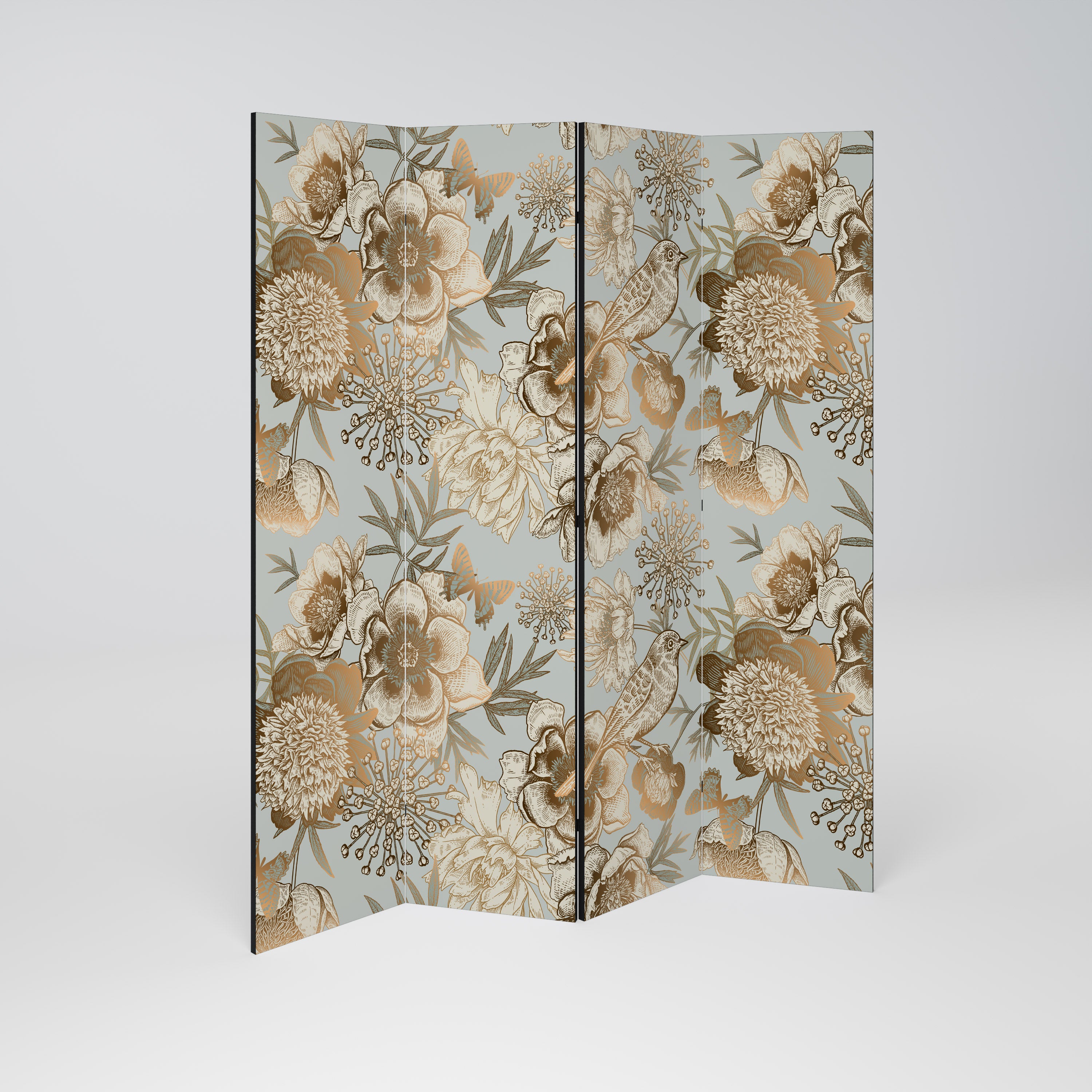 SUCCULENT WHIMSY 4-Panel Room Divider