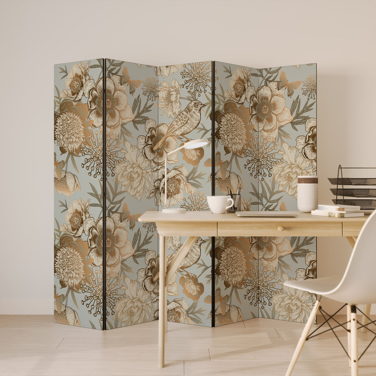 SUCCULENT WHIMSY Biombo de 5 paneles