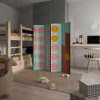 RETRO GRID Biombo de 4 paneles