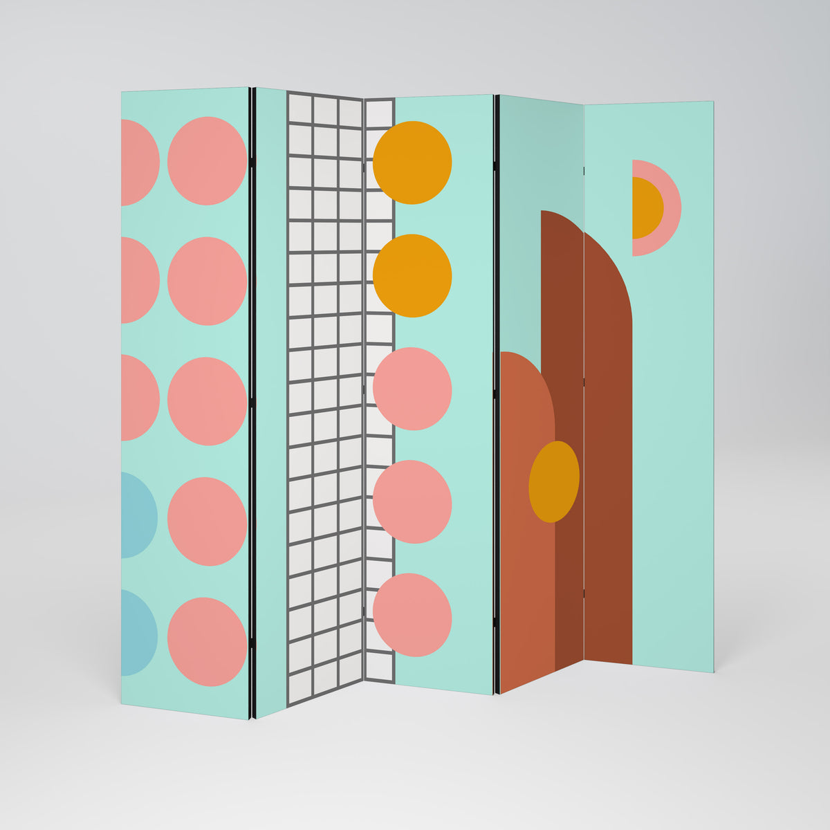 RETRO GRID 5-Panel Room Divider