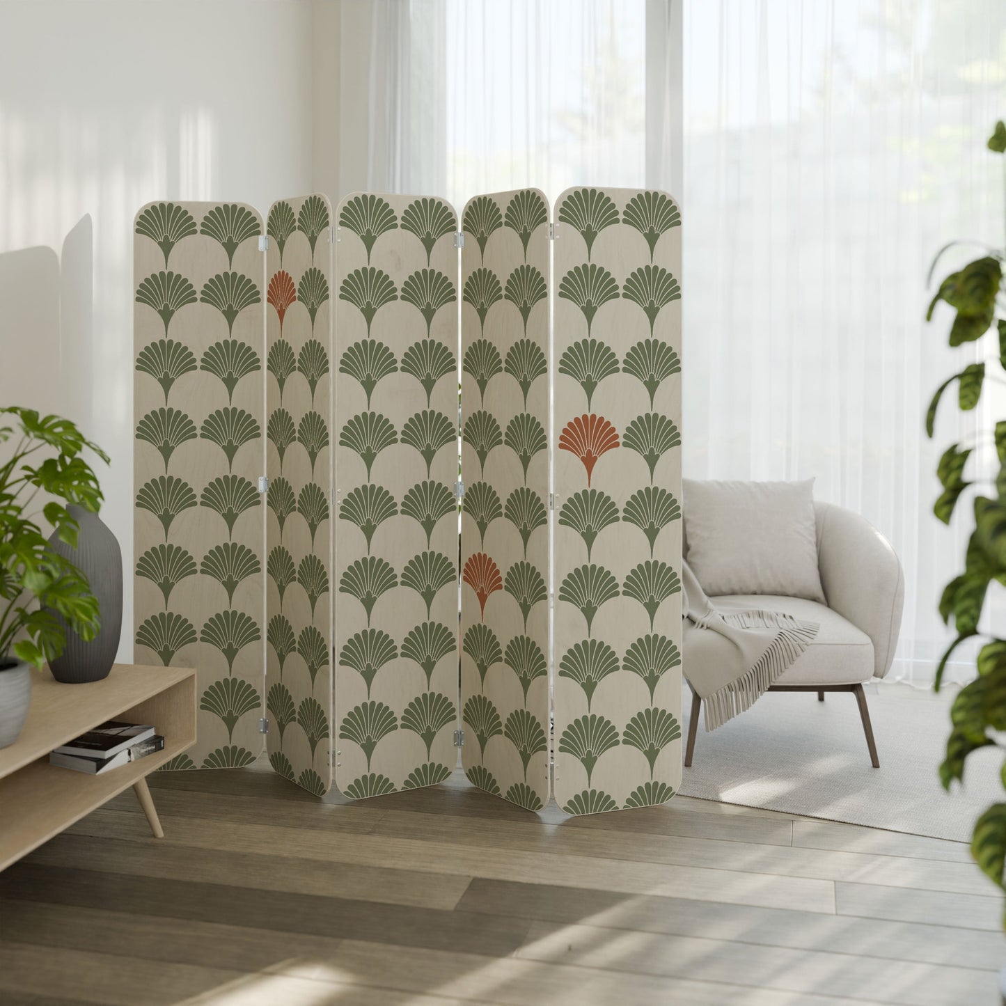 VIVID VALOR 5-Panel Plywood Room Divider