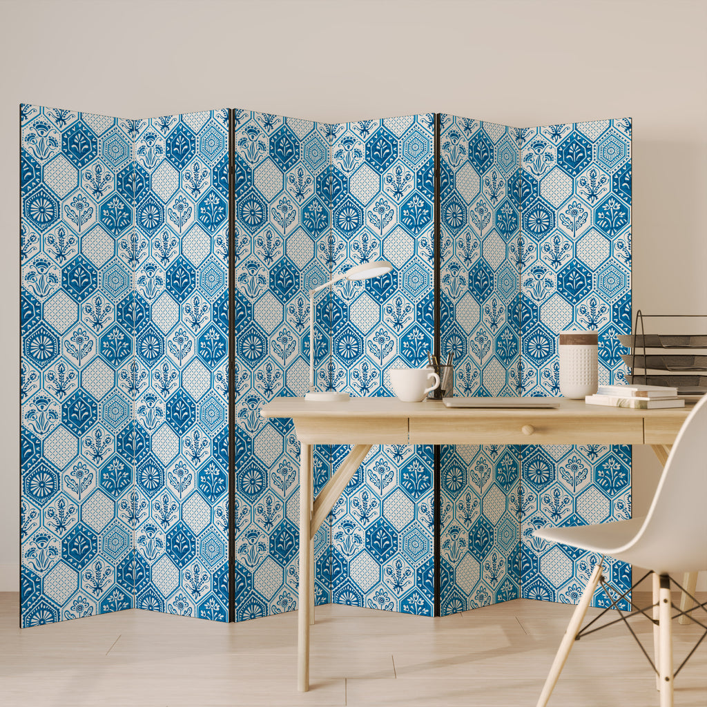 AQUATIC HEXAGON DREAM 6-Panel Room Divider