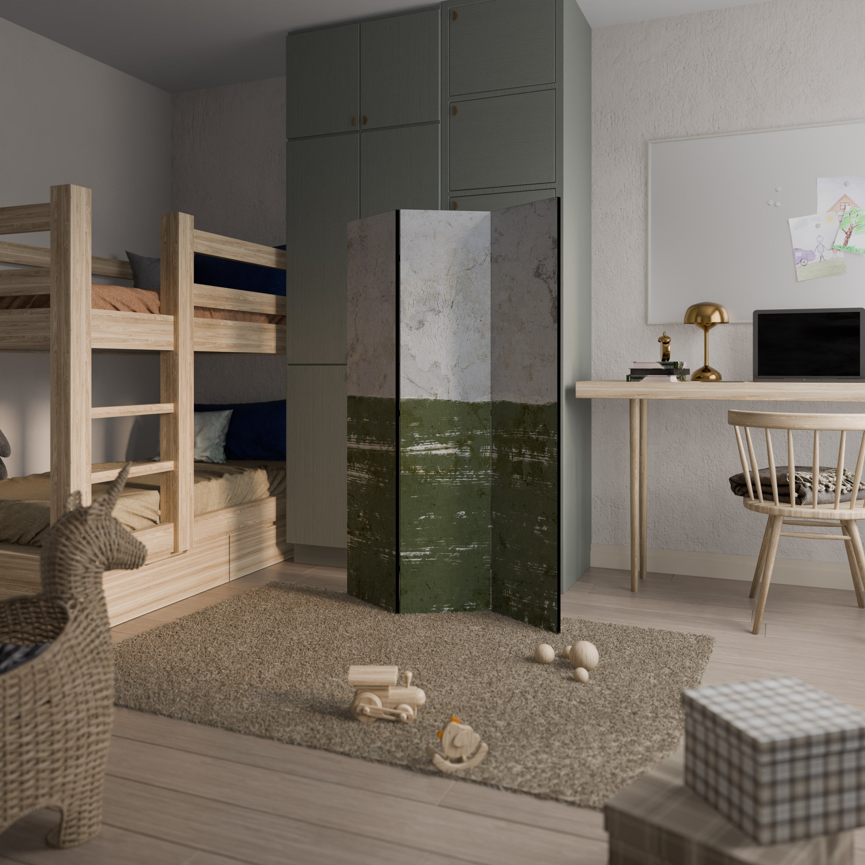 RUSTIC RADIANCE ASSEMBLED Dekorativ rumsavdelare – 3 paneler