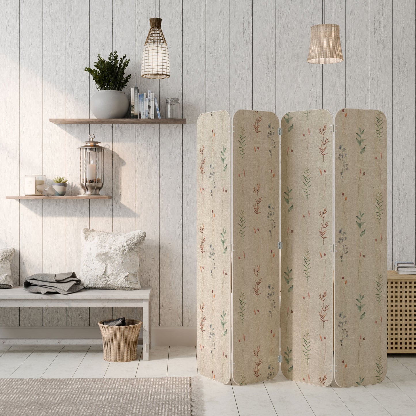 VERDANT HARMONY 4-Panel Plywood Room Divider