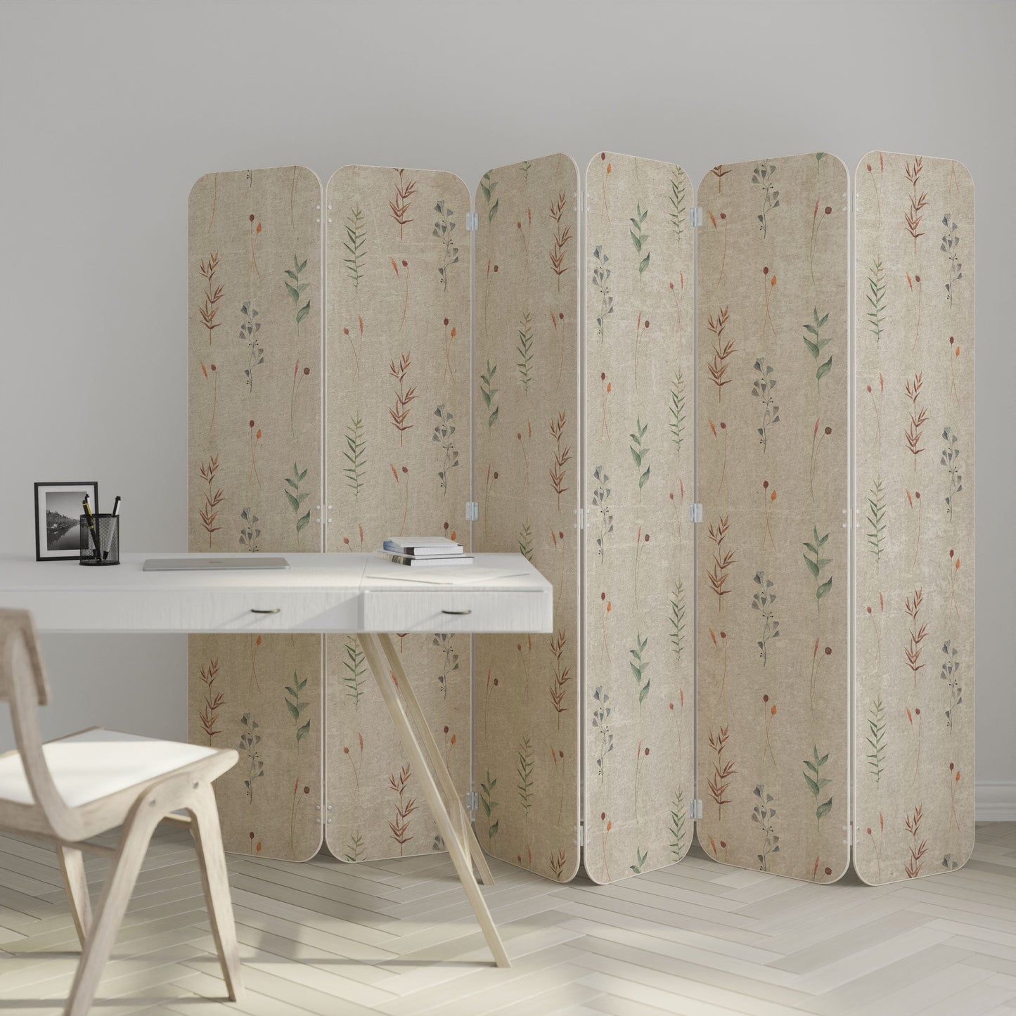 VERDANT HARMONY 6-Panel Plywood Room Divider