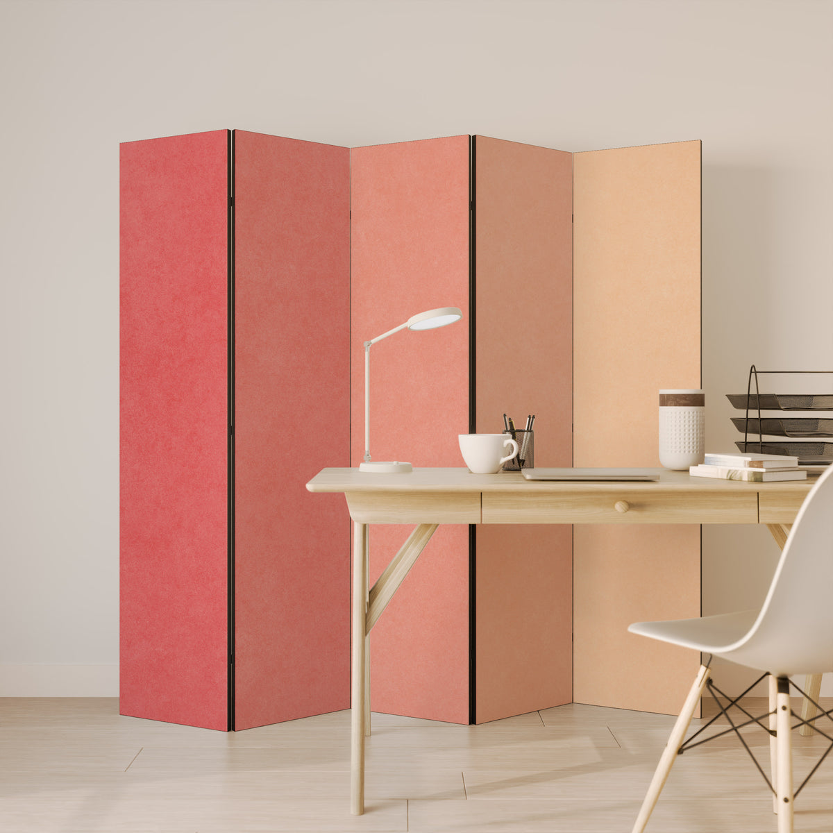 PEACH OF MY HEART 5-Panel Room Divider