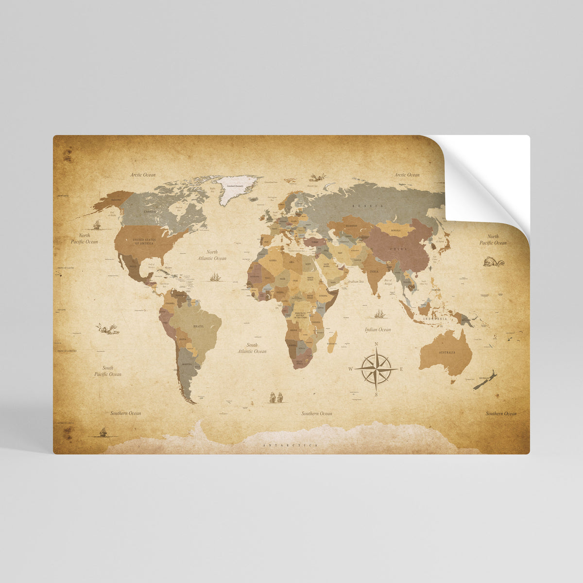 ANCIENT VOYAGER'S MAP Poster Orizzontale Adesivo