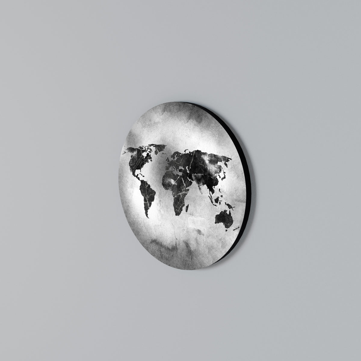 SHADOWED CONTINENTS Round Wall Art