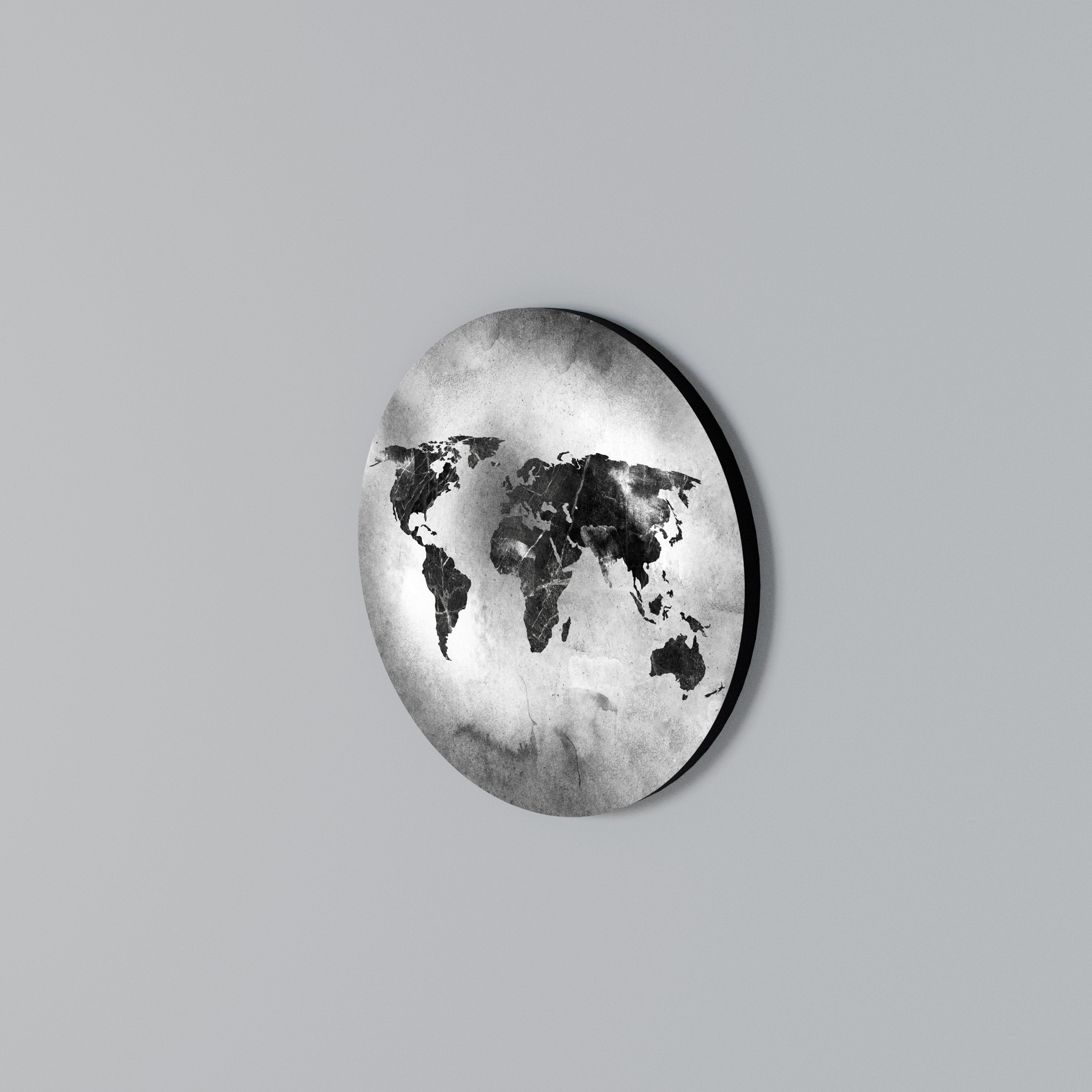 SHADOWED CONTINENTS Round Wall Art