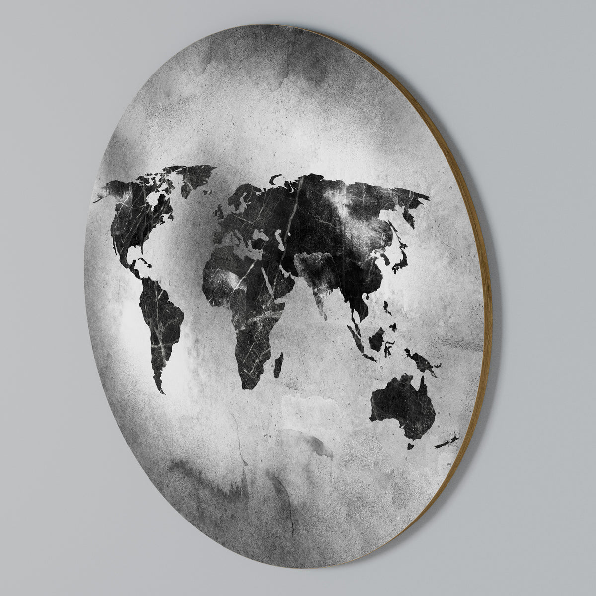 SHADOWED CONTINENTS Round Wall Art